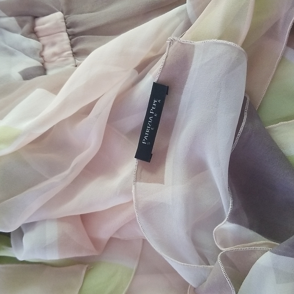 Patrizia Pepe Silk Strap Maxi Dress Blush Cream Pink Size S - Picture 13 of 13